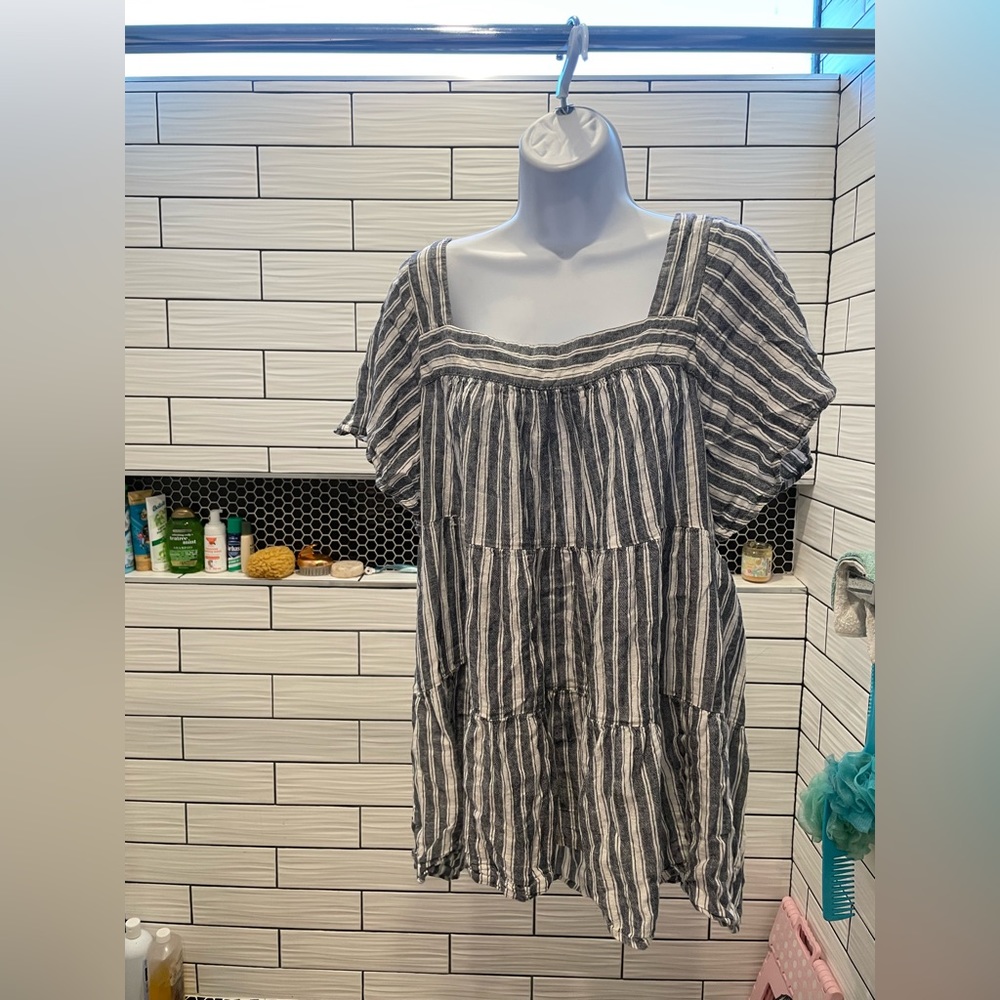 Striped top.
